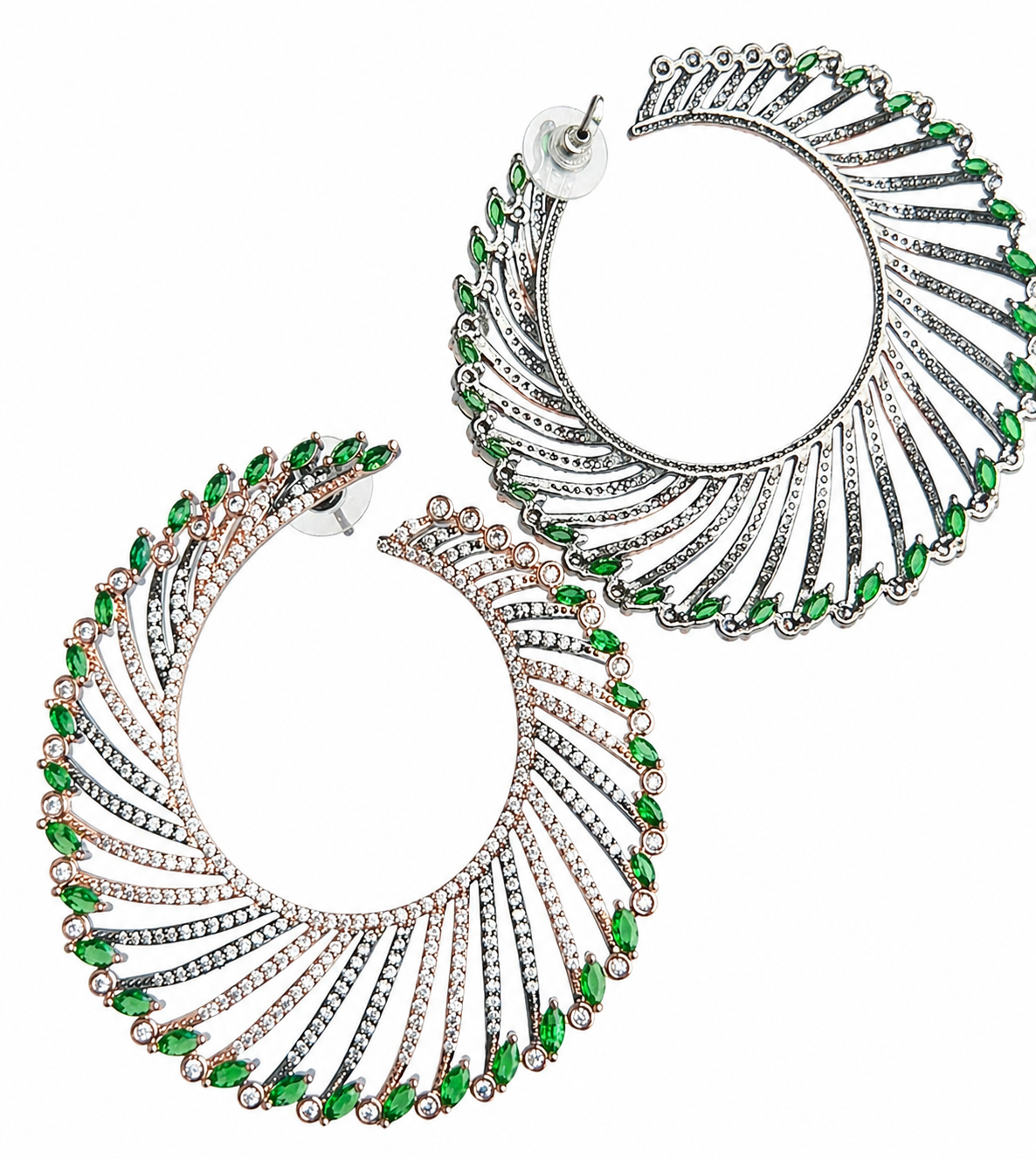 Luxe Emerald Swirl Earrings
