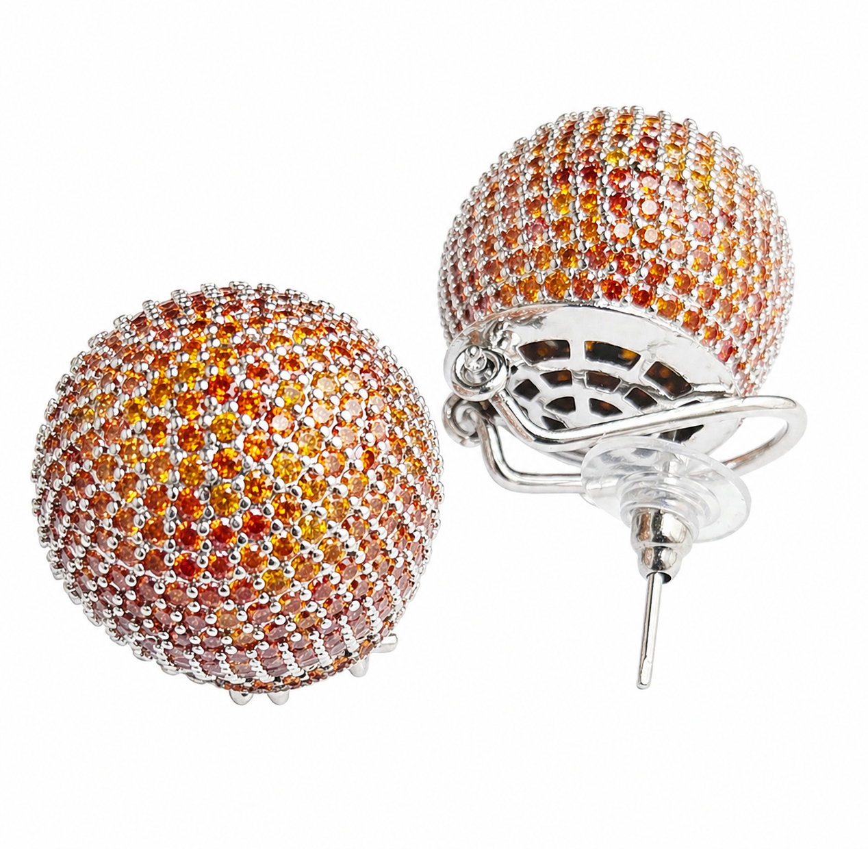 Round shape cubic zirconia stone Earrings