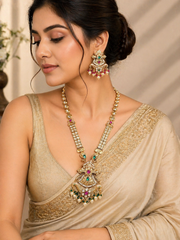 Shahi Heritage Temple Gold Plated Necklace Set