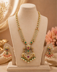 Shahi Heritage Temple Gold Plated Necklace Set