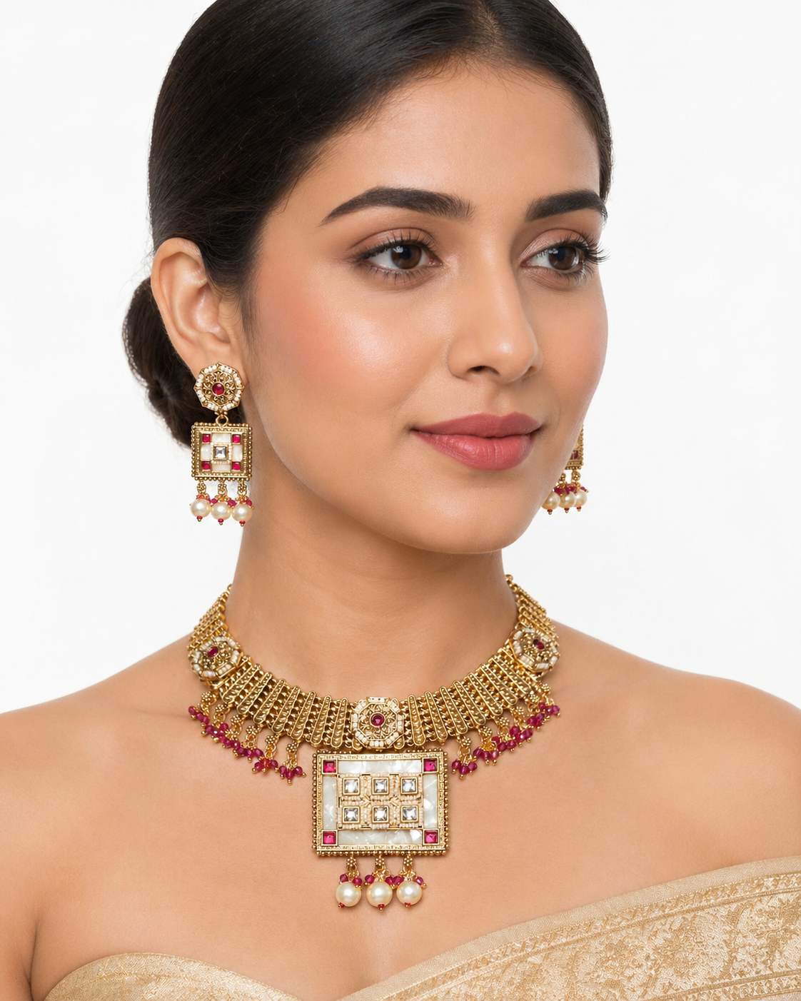 Maharani Royale Gold Plated Choker Set