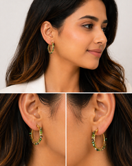 Emerald Spark Luxe Hoops