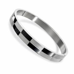 Stainless Steel Geometric Pattern Kada Bracelet
