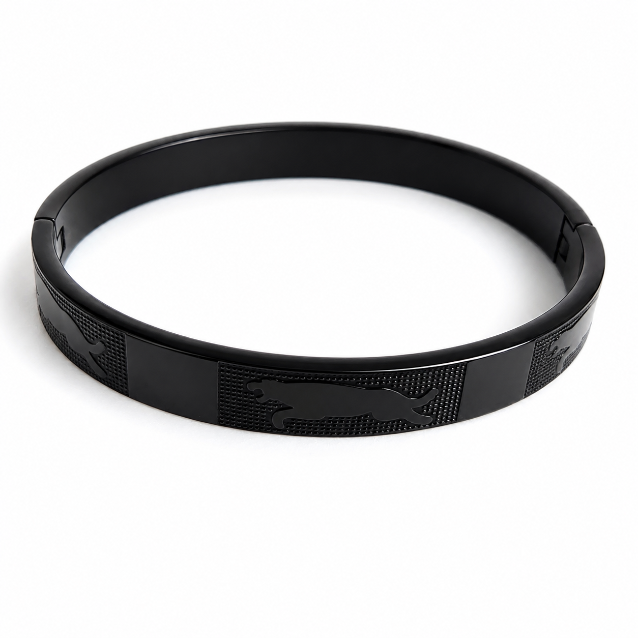 Black Panther Engraved Stainless Steel Kada Bracelet for Men