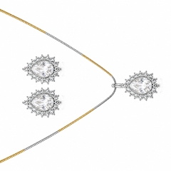 Crystal Bloom Pendant & Earrings Set