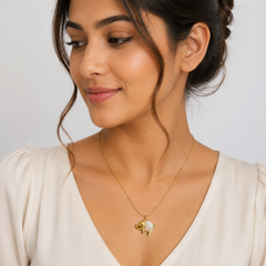 Golden Elephant Charm Necklace