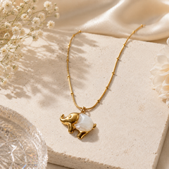 Golden Elephant Charm Necklace