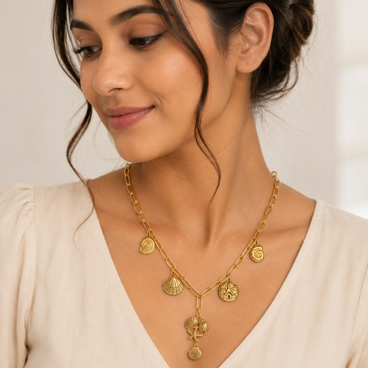Sea Breeze Charm Necklace