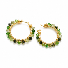 Emerald Spark Luxe Hoops
