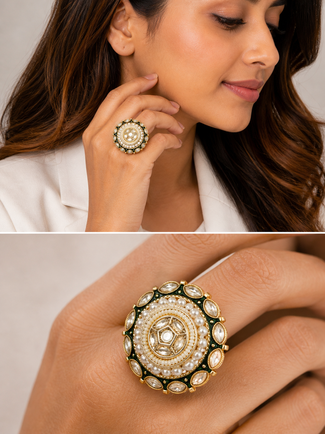 Celestia Kundan Bloom Ring