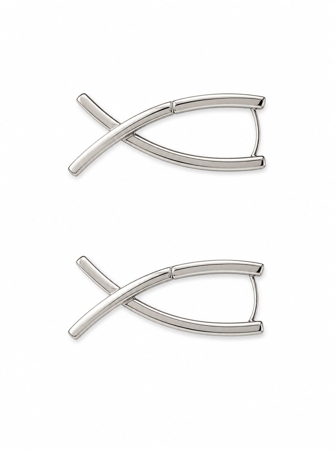 Aurelia Cross Curve Slilver Earrings