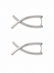 Aurelia Cross Curve Slilver Earrings