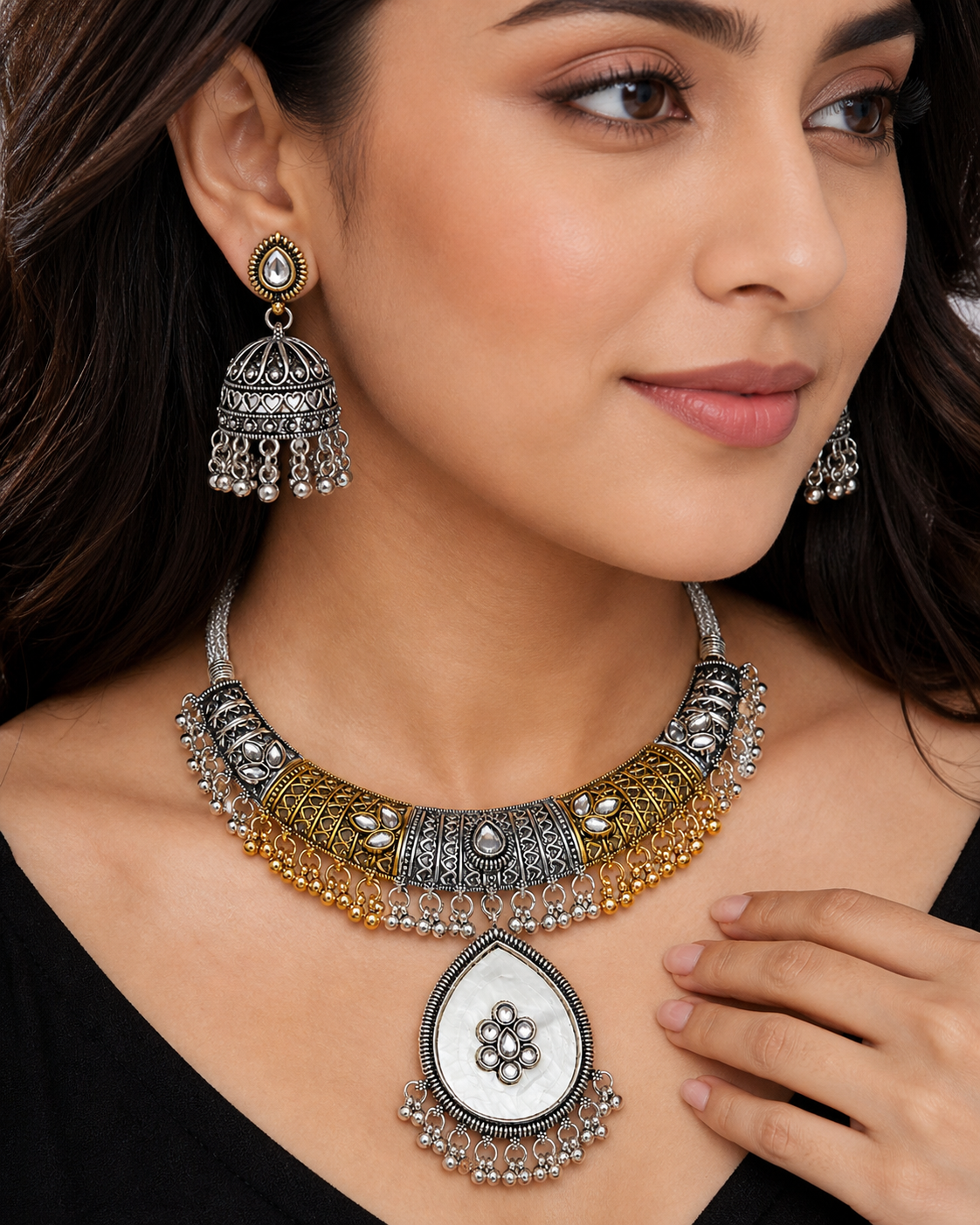 Aurora Silver Gold Fusion Choker
