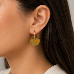 18K gold plated Minimal Heart Hoop Earrings