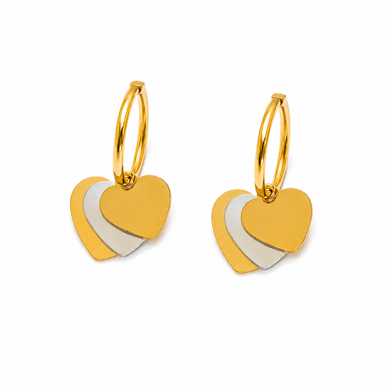 18K gold plated Minimal Heart Hoop Earrings