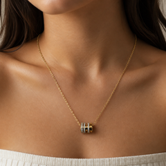 18K gold plated Elegant Crystal Circle Necklace
