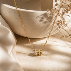 18K gold plated Elegant Crystal Circle Necklace