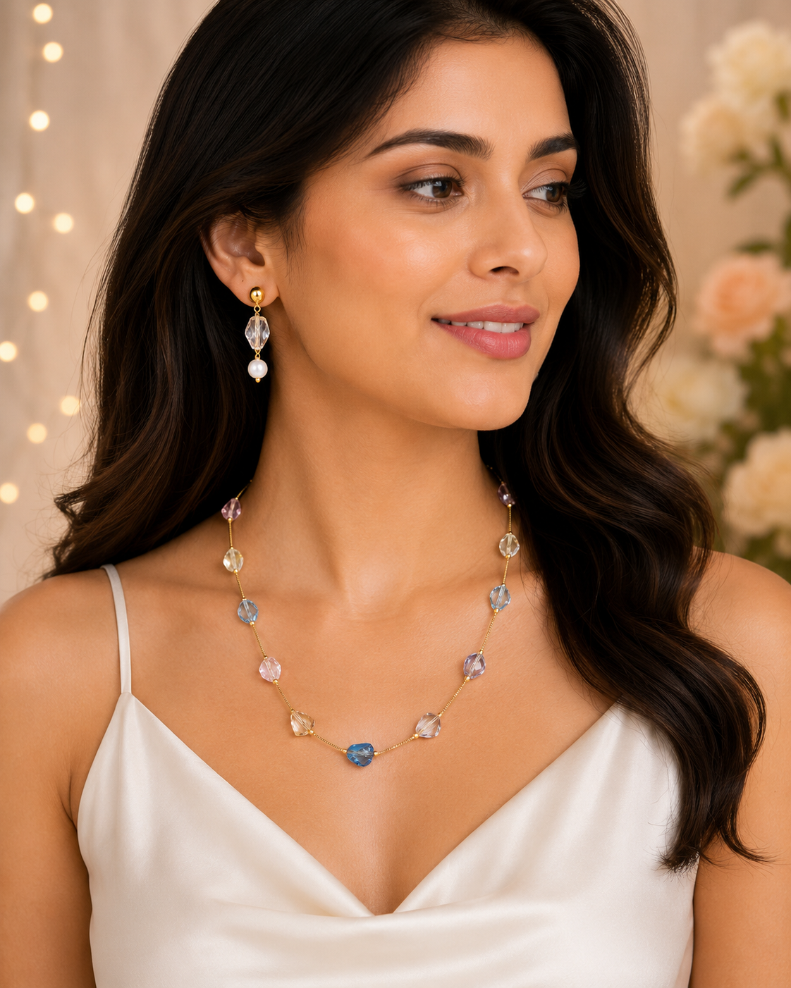 Pastel Prism Crystal Necklace Set