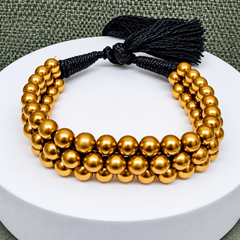 Golden Beaded Choker Necklace Set