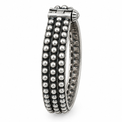 Oxidised Silver Beaded Kada Bracelet for Women | Traditional Multi-Layer Ethnic Bangle