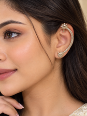Celestial Star Crystal Ear Cuff Earrings for Women