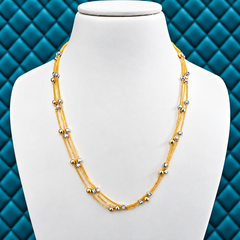 Dual Tone Multi-Layer Beaded Necklace Cum Bracelet for Women
