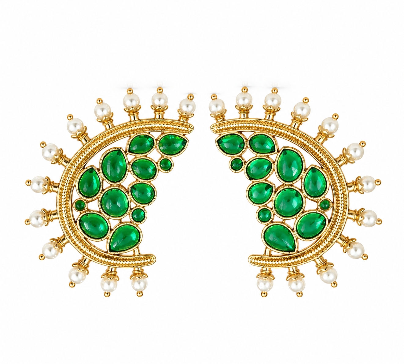 Emerald Pearl Royale Gold Plated Earcuff