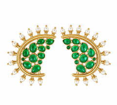 Emerald Pearl Royale Gold Plated Earcuff