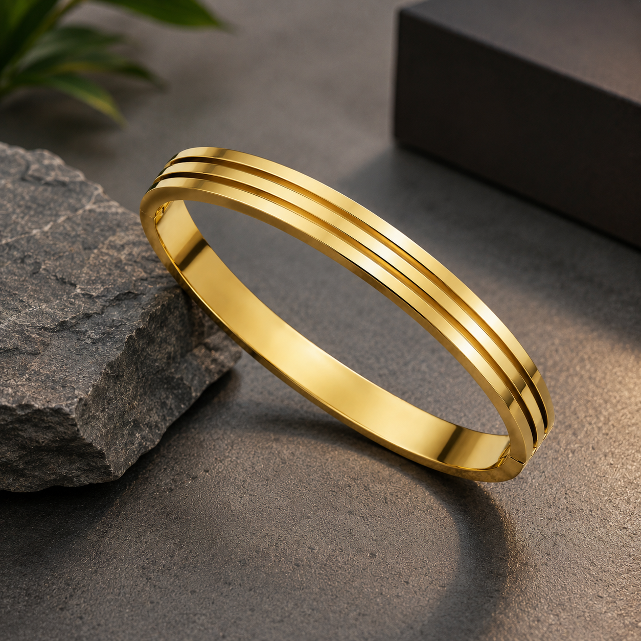 Minimalist Gold Plated Stainless Steel Kada