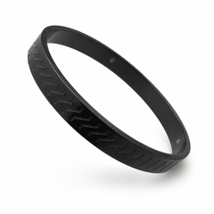 Black Stainless Steel Textured Kada Bracelet