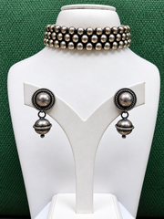 Classic Oxidized Beaded Choker Set