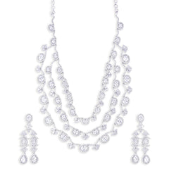 American Diamond multi layer necklace set
