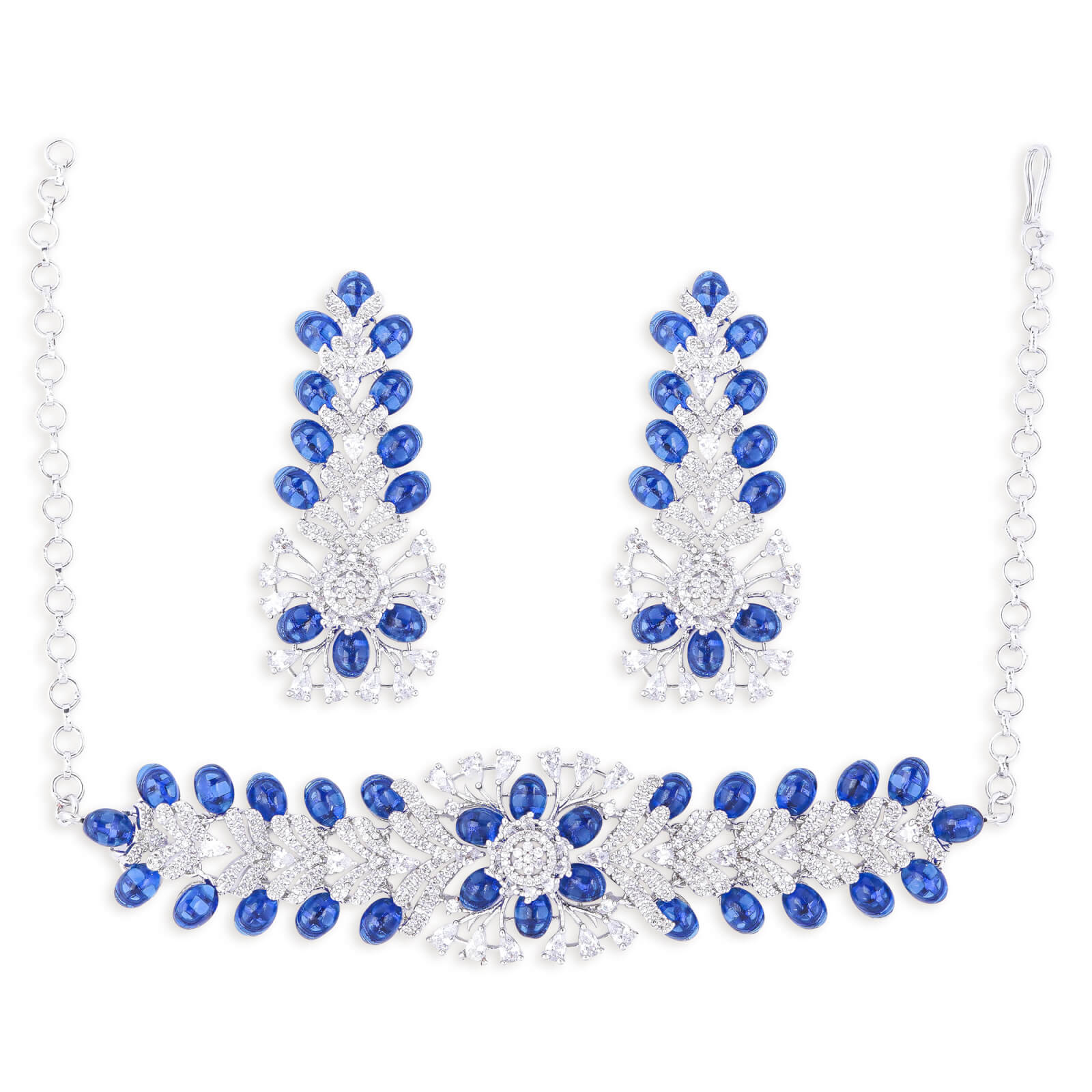 Blue American Diamond Choker