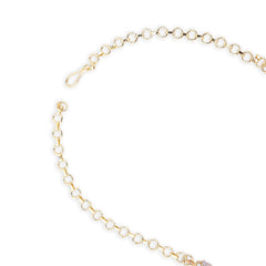 Royal Monalisa Stone withe American diamond gold plated necklace set