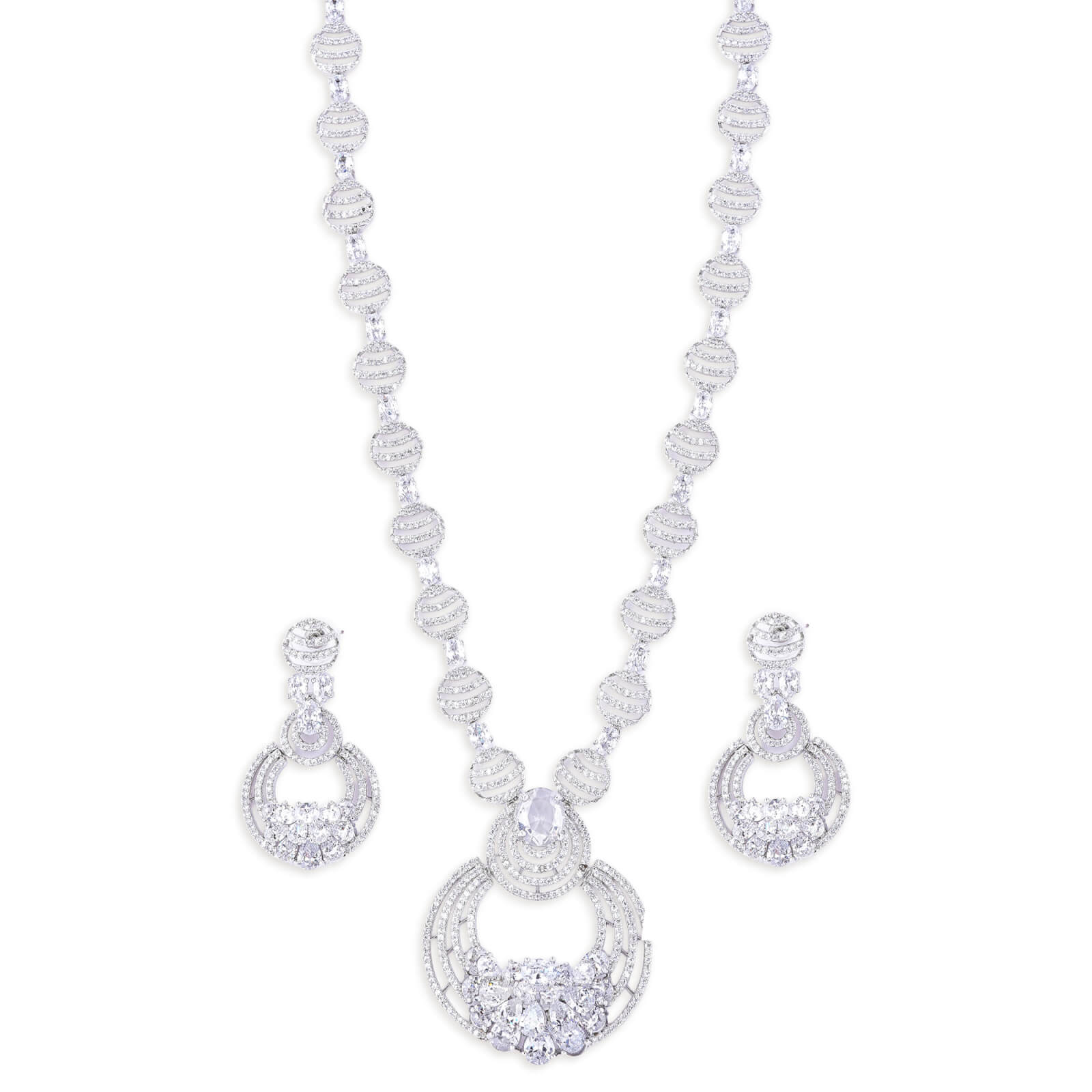 Crystal Embrace American Diamond necklace set