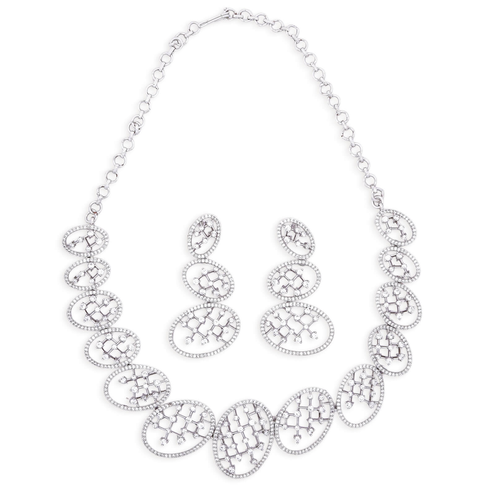 Contemporary American diamond necklace set