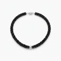 Black Crystal Beaded Necklace Cum Bracelet Set for Women Elegant Designer Jewellery Set for Party Wedding Festive Wear