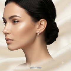 Gold Plated Crystal Deer Stud Earrings for Women & Girls Cute Animal Design Earrings