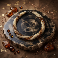 Golden Brown Crystal Multi-Strand Necklace for Women | Elegant Designer Statement Jewellery