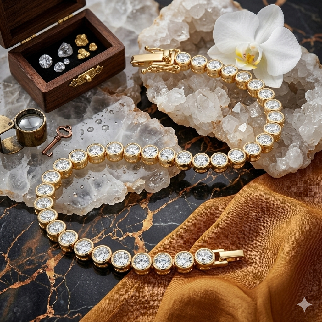 Rose Glow Tennis Bracelet
