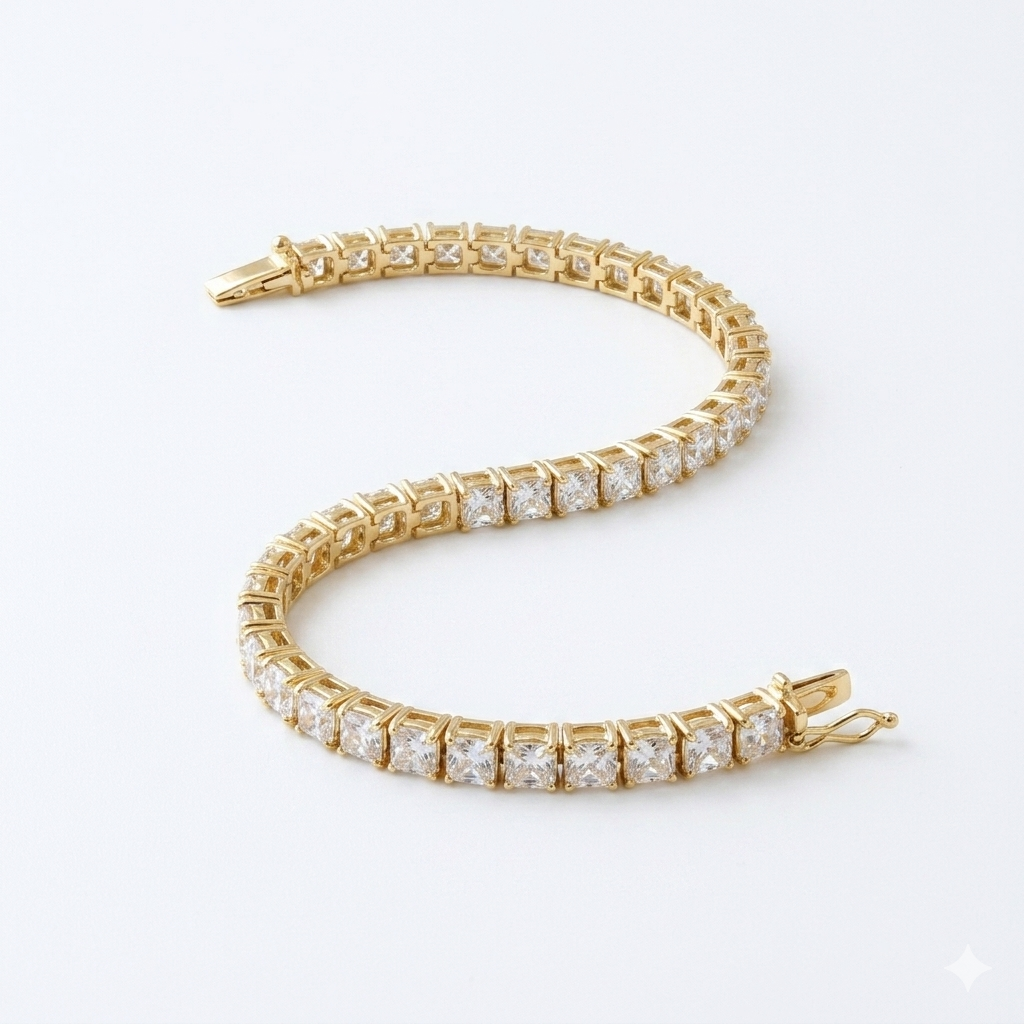 Golden Radiance Tennis Bracelet