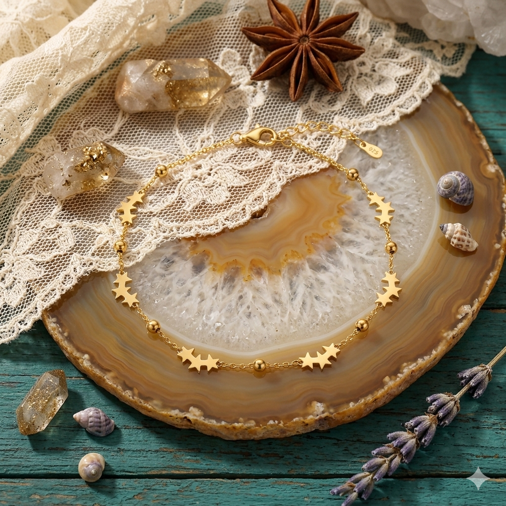 Golden Star Charm Anklet