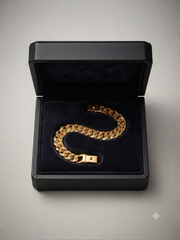 Gold Plated Cuban Link Trendy Chunky Chain Bracelet For Men.