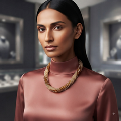 Golden Brown Crystal Multi-Strand Necklace for Women | Elegant Designer Statement Jewellery