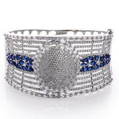 Royal American Diamond Rhodium Plated open able Kada