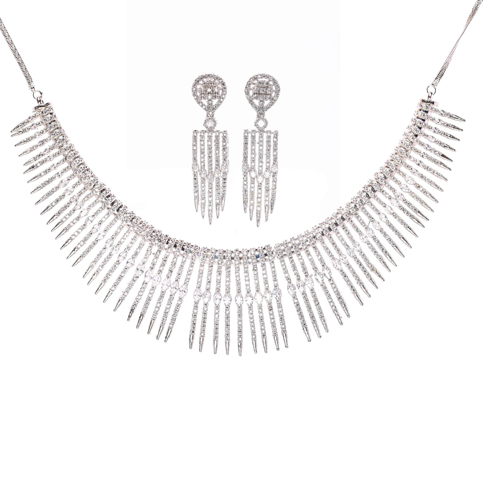 Fancy Silver plated necklace set