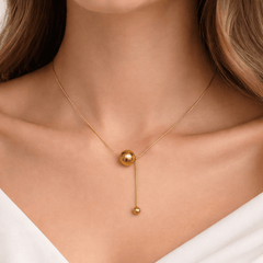 Modern Minimal Gold Finish Pendant Necklace for Daily & Party Wear