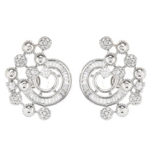 Fancy Rhodium plated pendent set