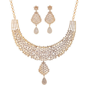 Gold Plated American Diamond necklace set