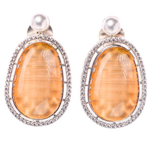 Premium Monalisa  with cubic zirconia necklace set